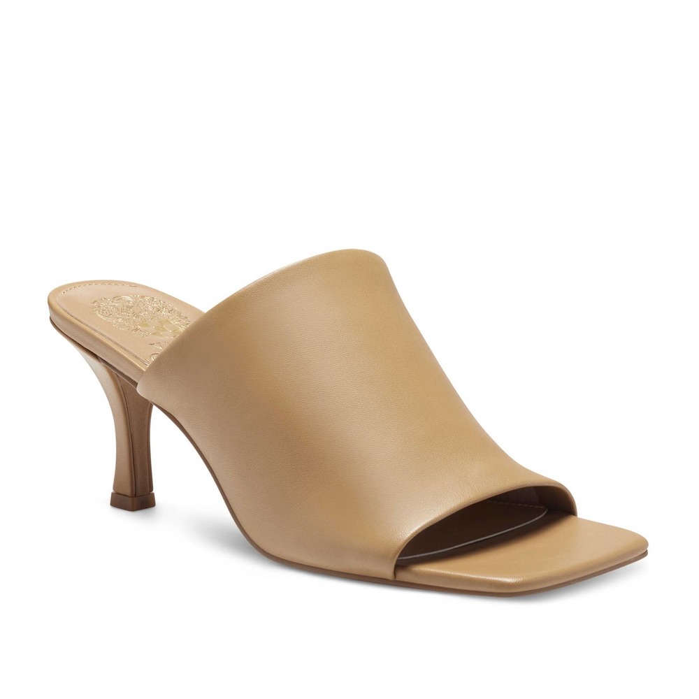 Vince Camuto Arlinala Square-Toe Mule Beige Size 8.5 M